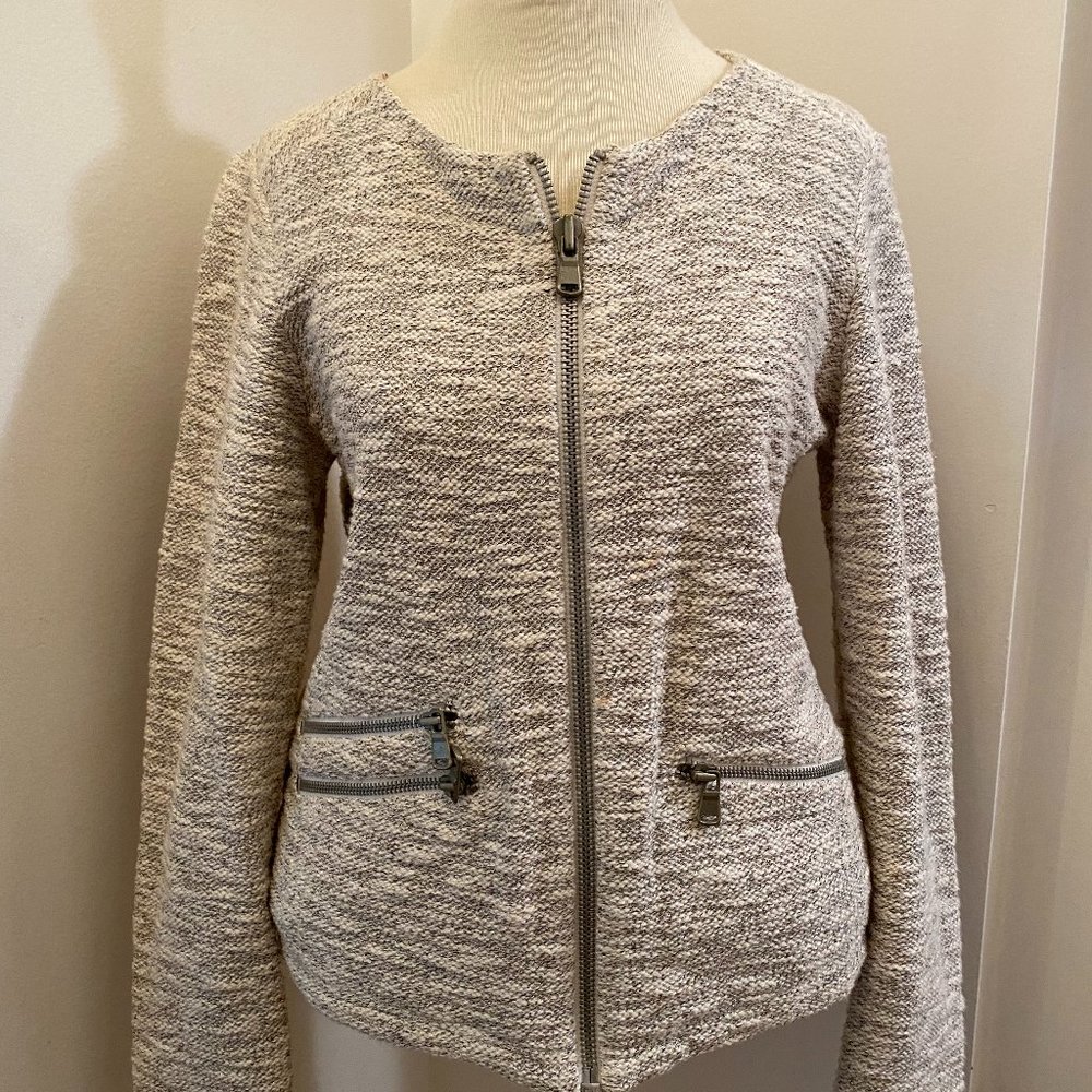 Lou & Grey sweater jacket - zip front - 3 waist pockets